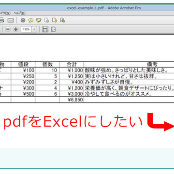 コピーと貼り付けでpdfをexcelに変換